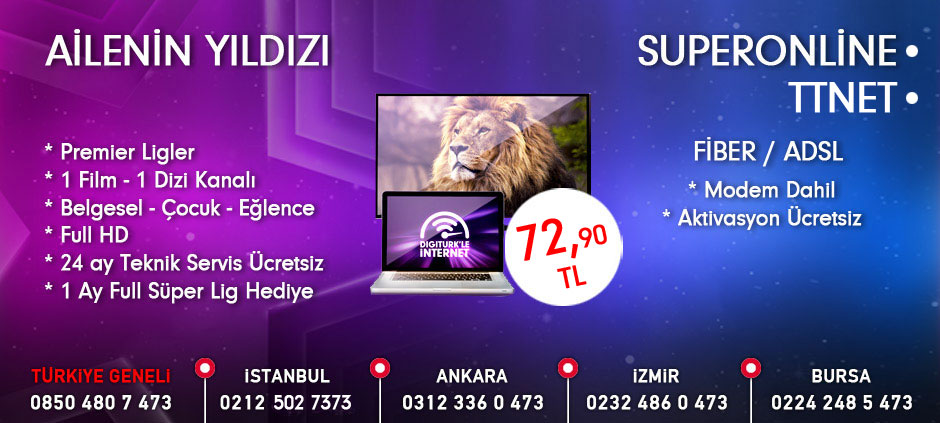 Digiturk Limitsiz internet + Ailenin Yıldızı